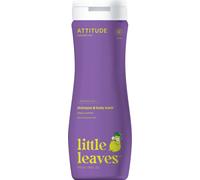 Little Leaves - Shampoo e gel doccia per bambini 2 in 1, vaniglia e pera (473 ml), shampoo biodegradabile per bambini, shampoo per bambini e gel doccia vegano, shampoo per neonati, cosmetici naturali