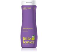 Little Leaves - Shampoo e gel doccia per bambini 2 in 1, vaniglia e pera (473 ml), shampoo biodegradabile per bambini, shampoo per bambini e gel doccia vegano, shampoo per neonati, cosmetici naturali
