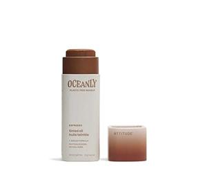 ATTITUDE Oceanly Light Coverage Face Tinted Oil Stick, EWG Verified, Titanium Dioxide-Free, Vegan Tinted Moisturizer, Plastic-Free, Espresso, 12 grams
