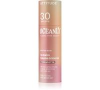 Attitude Oceanly Plastic Free Beauty balsamo tonificante per labbra SPF 30 colore Terracotta 8.5 g