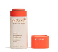 ATTITUDE Oceanly Plastic-Free Lightweight Blush Stick, Titanium Dioxide-Free, EWG Verified, Vegan Makeup, Corail, 8.5 grams