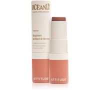 ATTITUDE Oceanly Sheer Lip Gloss Stick, EWG Verified, Titanium Dioxide-Free, Vegan Makeup & Beauty, Plastic-Free, Ginger, 3.4 grams