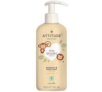 Attitude - Sapone e shampoo corpo baby 2 in 1 - Foglie baby al profumo di succo di pera, 473ml