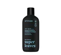 ATTITUDE Shampoo e balsamo 2 in 1 da uomo, cura del cuoio capelluto per capelli grassi e accumulati, 97% di ingredienti naturali verificati da EWG, eucalipto e salvia, 415 ml