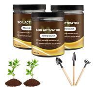 Attivatore del terreno per piante, fertilizzante liquido per piante da interno e da esterno,terriccio per invasatura e compost, integratore nutrizionale per la crescita delle piante (3PC,60G,1)