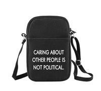 Attivista Giustizia Sociale Regalo Caring About Other People Is Not Political Crossbody Bag Liberalismo Regali Regalo politico, Prendersi cura di B Uk