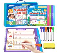 Attività di apprendimento prescolare, libri di pratica e tracciamento della scrittura a mano per bambini dai 3 ai 5 anni, libro occupato Montessori, cartelle di lavoro con numeri di lettere ABC