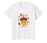 attività di articolazione della ghianda di logopedia Autunnale Maglietta, Bambini, Bianco, 10 Anni