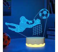 Attivolife Lampada da calcio 3D, Portiere Illusion LED Night Light con telecomando a 16 colori che cambia, Best Sports Theme Room Decor Compleanno Regali di Natale per bambini Ragazzi Uomini