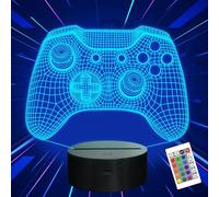 Attivolife Lampada Illusion 3D Gamepad, Controller Luce Notturna con Telecomando 16 Lampade da scrivania che cambiano colore Decorazioni per la stanza dei giocatori bambini Regali per ragazzi uomini