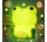 Attivolife Simpatica luce notturna a forma di rana, in morbido silicone, lampada LED touch per bambini, luce notturna portatile con timer dimmerabile, decorazione per camera da letto, comodino,