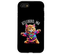 Attleboro MA USA - Simpatico gatto ballerino colorato Custodia per iPhone SE (2020) / 7 / 8