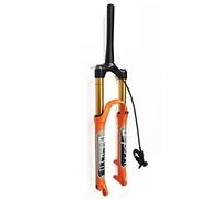 AttLvTu Forcella a Sospensione Aria 140mm per Mountain Bike - Compatibile con Ruote 26/27,5/29 Pollici, Lega di Magnesio Leggera, Asse a Rilascio Rapido 9x100mm, Bloccaggio Manuale o Remoto, Arancione
