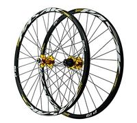 AttLvTu Ruote Complete MTB 26/27.5/29" - Cerchio Lega Doppia Parete, Freni Disco, Cassetta 7-12V, Pneumatici 1.25-2.25" (4 Colori)(Oro,29 Pollici)