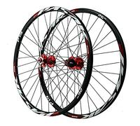 AttLvTu Ruote Complete MTB 26/27.5/29" - Cerchio Lega Doppia Parete, Freni Disco, Cassetta 7-12V, Pneumatici 1.25-2.25" (4 Colori)(Rosso,26 Pollici)