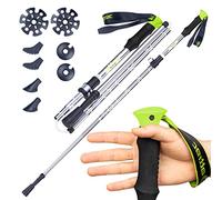 ATTRAC Bastoncini trekking con Sistema telescopico, Anti-Shock e »Click & Go« dei guantini - Impugnatura in Sughero + PDF Workout (Verde)