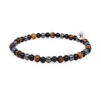 Attraction Zen Bracciale Tripla Protezione - Occhio di tigre, ossidiana nera, ematite | Tutte le pietre nei nostri braccialetti sono naturali, 4mm, Pietra, Pietre naturali