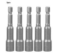 Attractive Hex Socket Set 5pcs | 7mm Tool Steel Electric Screwdriver Adapter | Hex Bit Adapter for Tight Spaces/DIY/Mechanical Work | 6.35mm Tail