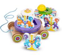 Attraente Legno Pullover Along Giocattolo Cavalli Carousel Da Melissa & Doug