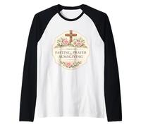 Attraverso la Preghiera a digiuno e l'elemosina Cristiana ortodossa Maglia con Maniche Raglan