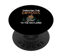 Attraverso le erbe per il wetlands Sandhill Crane Bird Nerd PopSockets PopGrip Adesivo