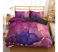 AtTrex Copripiumino 240X220 Con Due Federe 50X75Cm Marmo Modello Parure Copripiumino Matrimoniale Prevenire L'Allergia Copripiumino 3D Stampa 3D Con Cerniera Fibra Superfine Morbido E Confortevole