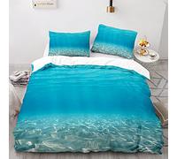 AtTrex Copripiumino Con Due Federe 50X75Cm Oceano Copripiumino 260X240 Con Cerniera Prevenire L'Allergia Paesaggio Set Copripiumino Matrimoniale Fibra Superfine Stampa 3D Morbido E Confortevole
