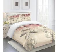 AtTrex Copripiumino Matrimoniale 240X260 Con Due Federe 50X75Cm Fiori Modello Copripiumino 3D Prevenire L'Allergia Copripiumino 240X260 Stampa 3D Con Cerniera Fibra Superfine Morbido E Confortevole