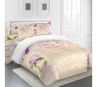AtTrex Copripiumino Prevenire L'Allergia Con Due Federe 50X75Cm Modello Copripiumino Matrimoniale 220X240 Con Cerniera Fibra Superfine Fiori Stampa 3D Copripiumino 240X220 Morbido E Confortevole