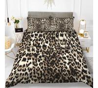 AtTrex Leopardato Copripiumino Con Cerniera Federa Con Due 50X75Cm Morbido E Confortevole Stampa 3D Copripiumino 155X220 Prevenire L'Allergia Fibra Superfine Set Copripiumino Singolo