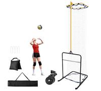 Attrezzatura da allenamento per pallavolo, 8 altezze regolabili, robusto e durevole, 330 cm, 6 angoli regolabili, per allenamento al chiuso e all'aperto, con ruote e borsa per il trasporto