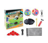 Attrezzatura da calcio giovanile, attrezzatura da allenamento per calcio, palla sportiva con corda elastica, include borsa per il trasporto, migliora le abilità di passaggio e affrontamento, gioco per