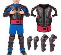 Attrezzatura da motocross per bambini, set di protezione da 5 pezzi, con gomitiere e ginocchiere, protezione per il petto della bicicletta per bambini | per ragazze durante la bicicletta e lo