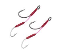 attrezzatura da pesca, Ami da pesca 10 pezzi Doppio gancio in acciaio al carbonio a mosca Cucchiaio spinato Richiamo con manico a for tubo a ardiglione(L)