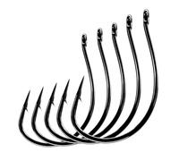 attrezzatura da pesca, Ami da pesca 20 pezzi Gancio in acciaio inossidabile Offset Ganci stravaganti Manovella A vite senza fine Accessori for gli appassionati di(2)