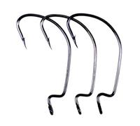 attrezzatura da pesca, Ami da pesca 50 pezzi Richiamo a vite senza fine morbido Amo offset a manovella larga in acciaio al carbonio for la all'aperto in mare, lago e fiume(1)