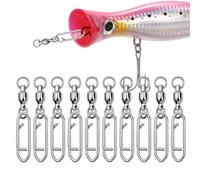 Attrezzatura da pesca,Girelli e moschettoni da pesca - 10X Pulsanti Pressione con connettore in Acciaio | Ami girevoli, hardware terminale, da a girelle