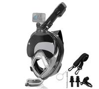 Attrezzatura da snorkeling per adulti, maschera da snorkeling integrale per adulti con supporto per fotocamera, valvola di ritegno per l'ingresso dell'aria per respirare meglio, vista panoramica a 180