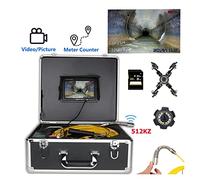 Attrezzatura for ispezione del tubo della telecamera fognaria con fotocamera fognaria con contatore locatore/contatore, monitoraggio da 7 pollici 2 2 mm ip68 1000tvl Fotocamera 1 2 pezzi LED Luci pe