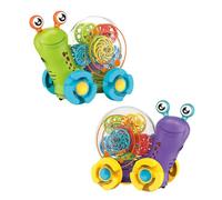 Attrezzatura Lumaca - Trasparente Electric Gear Toy con musica e luce, cambia automaticamente il collegamento della batteria della direzione e go action, interattivo brivido di luce musicale