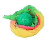 Attrezzatura per esercizi con palla di seta Tai Chi, accessorio per prestazioni in filato di chiffon, resistente e morbido, per yoga, meditazione, fitness, verde arancione 150 cm (Gomitolo verde +