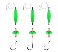 Attrezzatura per Pesca Pesce Gatto, 3 Pezzi 6/0 8/0 Esche Pesci Gatto Ami Circolari, Galleggianti per Pesci Gatto con 2 Perline in Acciaio Integrate per la Pesca in Riva e Sul Fiume