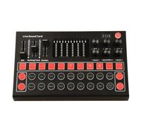 Attrezzatura per trasmissione dal vivo, mixer DJ con interfaccia audio all-in-one, mixer con connettore per microfono da 3,5 mm per audio trasmesso, (Rosso)