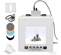 Attrezzatura Professionale Light Box Per Gioielli - Studio Fotografico Con Piattaforma Girevole A 360° E 4 Luci Regolabili Ideale Per Operatori E-Commerce E Proprietari Gioiellerie(TB200)