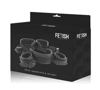 Attrezzature e corde Fetish submissive con polsiere, collare e cintura per le gambe