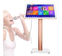 Attrezzature per Karaoke - Macchina per karaoke touch screen da 19,5 pollici, 1,1 milioni di brani scaricabili dal cloud, Lettore karaoke per canti KTV per feste in casa,White-3TB
