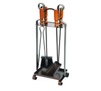 KIT ATTREZZATURE CAMINO SET ATTREZZI PER STUFA IN FERRO BATTUTO PZ 4 (11770)