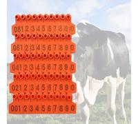 Attrezzi agricoli per marche auricolari, Etichette auricolari for bestiame numerate 001-500. Confezione da 100 misure multiple(Orange 7.5 * 10cm,101-200)
