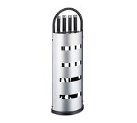 Relaxdays Camino, 5 Accessori con Attizzatoio, Paletta, Scopino, Pinza e Supporto Porta Attrezzi, Nero, Acciaio Inox