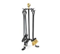 Attrezzi da camino in ferro linea Tag con 4 accessori per la pulizia del caminet